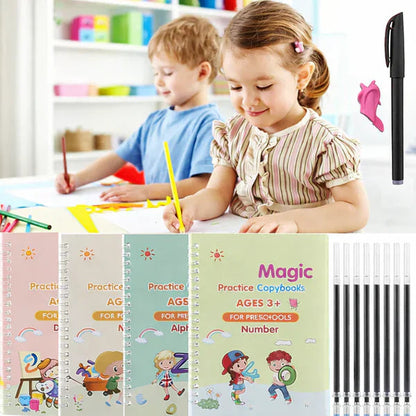 Magic Practice Copybook (4 BOOKS,1 PEN,1 GRIP,10 REFILL) – 50% OFF Today!